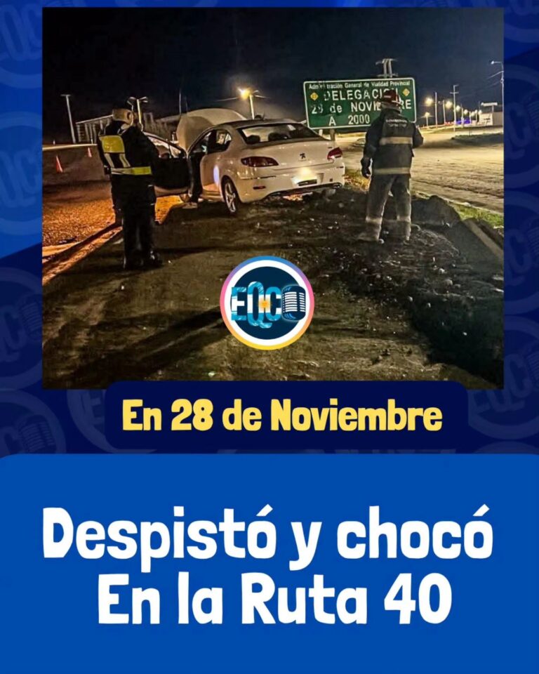 Despistó y chocó en la Ruta 40